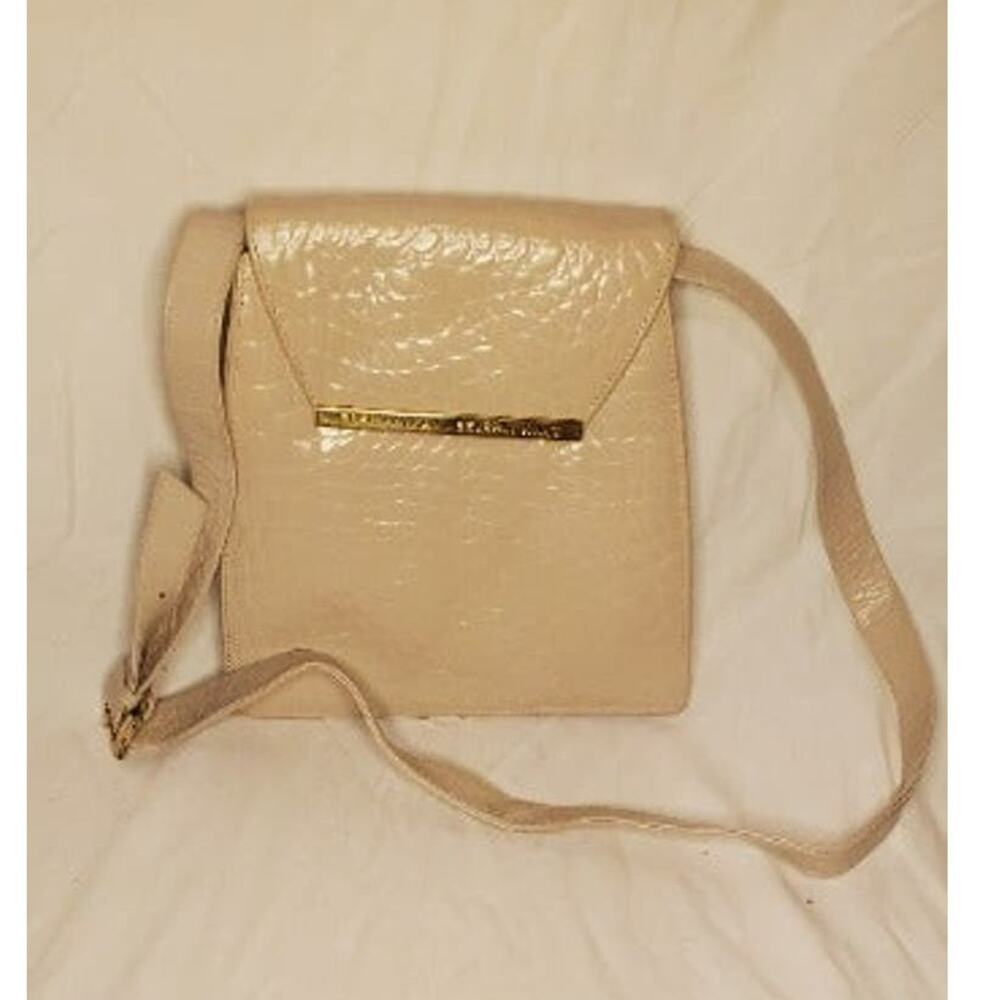 Fred Hayman Beverly Hills Cream Snake Print Shoulder Bag with Dust Bag